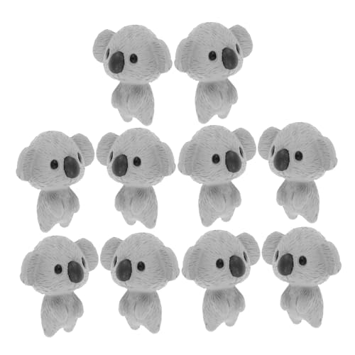 CORHAD 10 Stück Süße Kleine Koala-Figuren Aus Kunstharz, Kuchen-Miniatur-Ornamente, Realistische Kleine Mini-Tiere, Skulpturen Für Feengarten-Dekorationen, Mikro-landschaftsdekorationen, von CORHAD