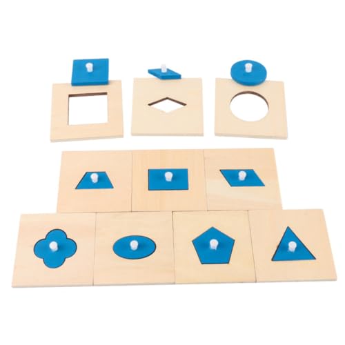 CORHAD 10 Stück Teiliges Holzbaustein Geometrische Formen Montessori Lernspielzeug für Kleinkinder mit Glatter Oberfläche und Runden Ecken Robustes Kreatives Konstruktionsspielzeug zur von CORHAD
