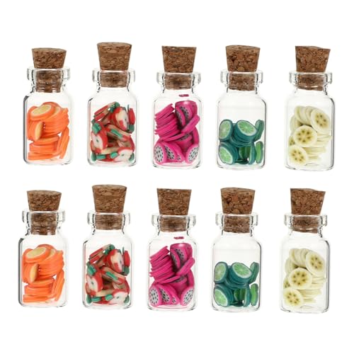 CORHAD 10 Stück Teiliges Mini Obstkonserven Puppenhaus Zubehör Lebensechte Miniatur Früchte Deko für Dollhouse Bastelset Jungen Mädchen von CORHAD