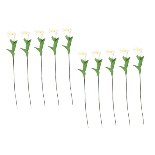CORHAD 10 Stück Teiliges Miniatur Blumenmodell Callalily aus Resin und Filigrane Puppenhaus Dekoration Langlebig und Formstabil für Puppenmöbel und Miniatur Gartenszenen von CORHAD