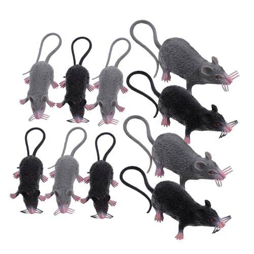 CORHAD 10 Stück Teiliges Realistische Falsche Ratten für Halloween Streich Deko Drinnen und Draußen Langlebig und Leicht zu Reinigen für Gruselige Partys und Scherzartikel von CORHAD