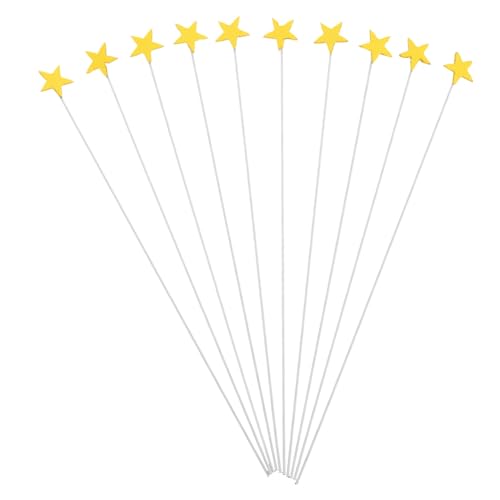 CORHAD 100 Stück Kreative Gelbe Sterne Cake Toppers aus Weichem Eva schaum Vielseitige Dekorative Tortendeko mit Goldakzenten für Geburtstag Hochzeit Shower Einfach Einzufügen Festliche von CORHAD
