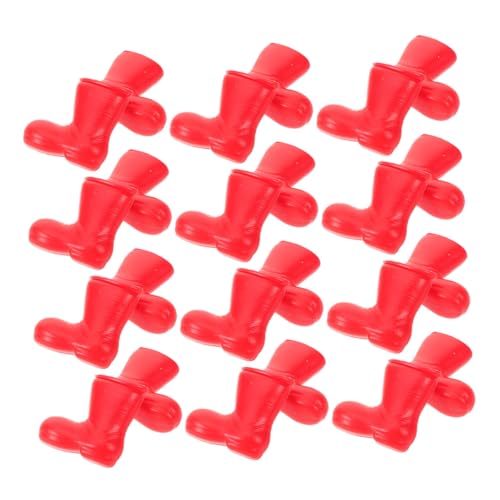 CORHAD 100 Stück Miniatur Weihnachtsmann Stiefel Rot Kleine Plastik Regenstiefel für Puppenhaus DIY Weihnachtsdeko für Bastelprojekte Tischdekoration und Festliche Ornamente von CORHAD