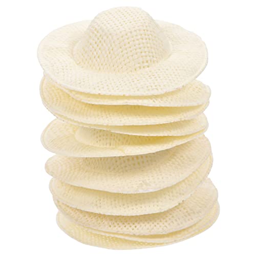 CORHAD 10Stücke Mini Strohhüte Teiliges für DIY Puppendekoration und Bastelarbeiten Kompakt Vielseitig Einsetzbar Wohn und Gartendekoration für Kreative Projekte von CORHAD