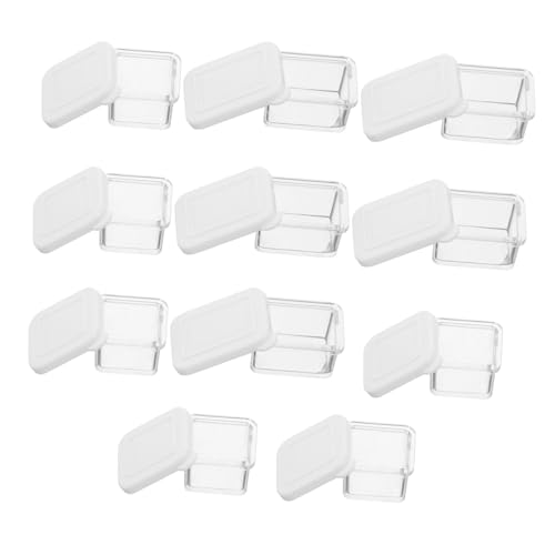 CORHAD 12 Sätze Teiliges Miniatur Dollhouse Zubehör Transparente Kleine Aufbewahrungsboxen mit Mini Löffel Realistische Platzsparende Snackbehälter für Kreative Puppenhaus Dekoration und von CORHAD