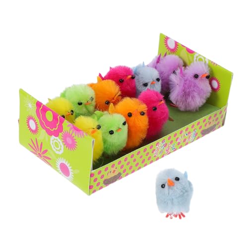 CORHAD 12 Stück Flauschige Osterküken: Plüschtiere, Lebensechte Simulation Hühnerfiguren, Haustiere, Osterpartygeschenke, Heimdekoration, Taschenfüller, Korbfüller von CORHAD