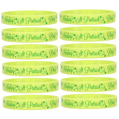 CORHAD 12 Stück Irische Armbänder Für Kinder Schulgeschenke Urlaubsarmbänder St Patrick'S Day Silikonarmbänder Silikonarmbänder St Patrick'S Day Armbänder Große Herren Armbänder von CORHAD