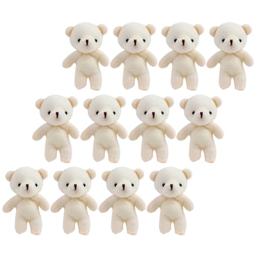 CORHAD 12 Stück Teiliges Mini Bären Deko Weiche Plüsch Bär Puppe Niedliche Mini Bären Figuren für DIY Schlüsselanhänger Rucksack und Taschenanhänger Gemütliche Stofftier Deko für Alltag von CORHAD