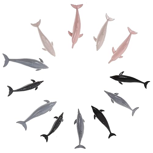 CORHAD 12 Stück Teiliges Mini Delfin Modell Realistische Kunststoff Delfinfiguren für Dekoration Kinderzimmer Garten Pädagogisches Kreativität und Intelligenz von CORHAD