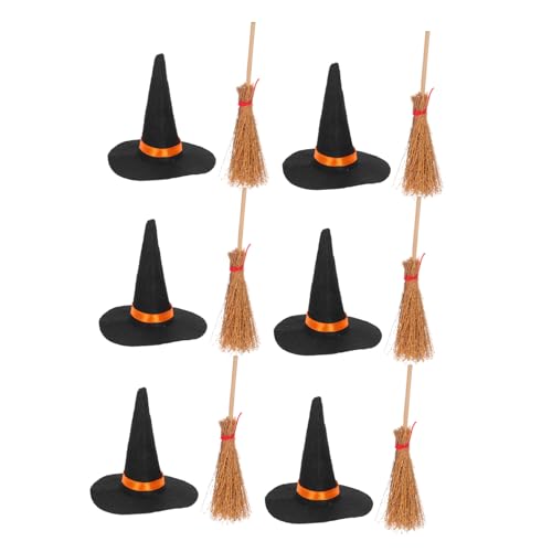 CORHAD 12 Stück Teiliges Mini Hexenhut und Besen Große Filz Hexenhüte und Handgefertigte Besen Detailreiche Halloween Puppenhaus Dekoration Vielseitig für Party und DIY Zubehör CORHAD 12 Stück Teiliges Mini Hexenhut und Besen Große Filz Hexenhüte und Handgefertigte Besen Detailreiche Halloween Puppenhaus Dekoration Vielseitig für Party und DIY Zubehör von CORHAD