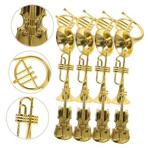 CORHAD 12 Stück Teiliges Mini Musikinstrumente Deko Wandhänger aus Abs Detailreich Gestaltete Trompete Violine Horn Figuren für DIY Schmuck und Theaterdeko als Party CORHAD 12 Stück Teiliges Mini Musikinstrumente Deko Wandhänger aus Abs Detailreich Gestaltete Trompete Violine Horn Figuren für DIY Schmuck und Theaterdeko als Party von CORHAD