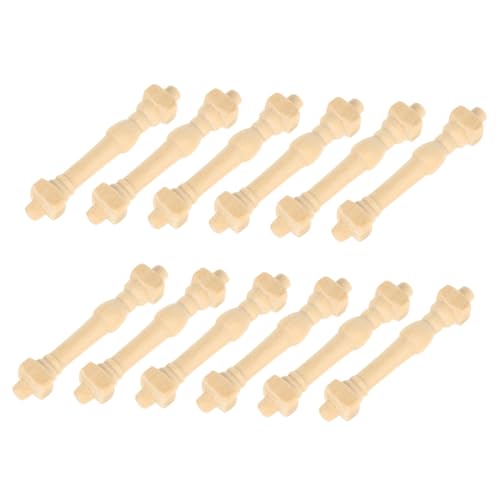 CORHAD 12 Stück Teiliges Miniatur Holzgeländer Langlebige Leichte Handläufe für Puppenhausmöbel Handliche Miniatur Geländerpfosten für DIY Hausmodelle und Bastelprojekte von CORHAD