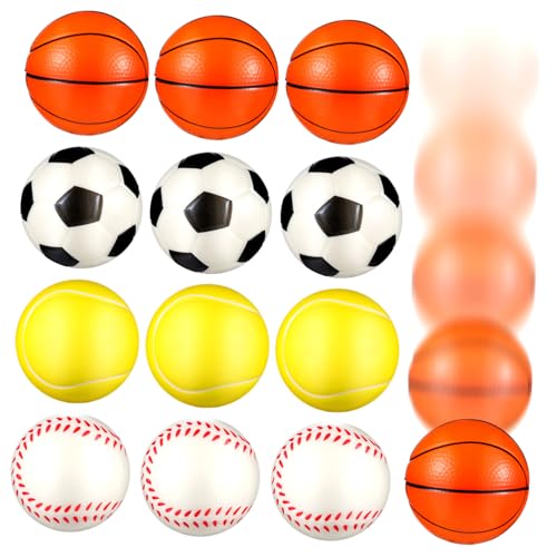 CORHAD 12 Stück Teiliges PU Weiche Sportbälle in Fußball Basketball Baseball Tennis Design Flexibles Fidget quetschspielzeug für Erwachsene und Antistress und Langlebig CORHAD 12 Stück Teiliges PU Weiche Sportbälle in Fußball Basketball Baseball Tennis Design Flexibles Fidget quetschspielzeug für Erwachsene und Antistress und Langlebig von CORHAD
