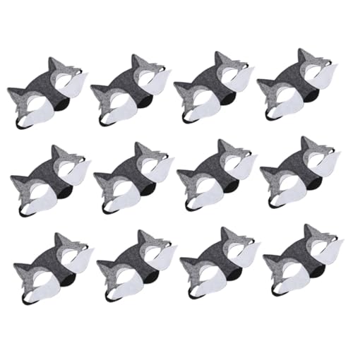CORHAD 12 Stück Teiliges Wolf Halbgesichts Maske aus Atmungsaktivem Filz Realistisches Tier Cosplay für Halloween Party Masquerade Kostümzubehör Leicht und Langlebig für Rollenspiele CORHAD 12 Stück Teiliges Wolf Halbgesichts Maske aus Atmungsaktivem Filz Realistisches Tier Cosplay für Halloween Party Masquerade Kostümzubehör Leicht und Langlebig für Rollenspiele von CORHAD