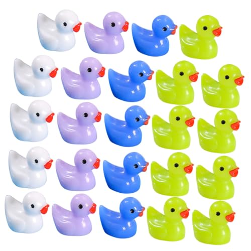 CORHAD 130 Stück Teiliges Miniatur Resin Enten Bunte Mini Figuren Süße Tierornamente Langlebig Robust für Puppenhaus Garten DIY Dekoration von CORHAD