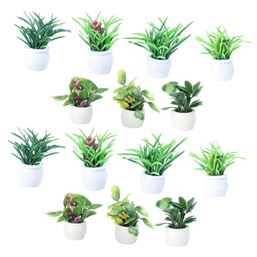 CORHAD 14Stücke Teiliges Bonsai für Puppenhausdekoration Künstliche Pflanzen für Gartenlandschaftsgestaltung für Zimmerpflanzen und Mikrolandschaften von CORHAD