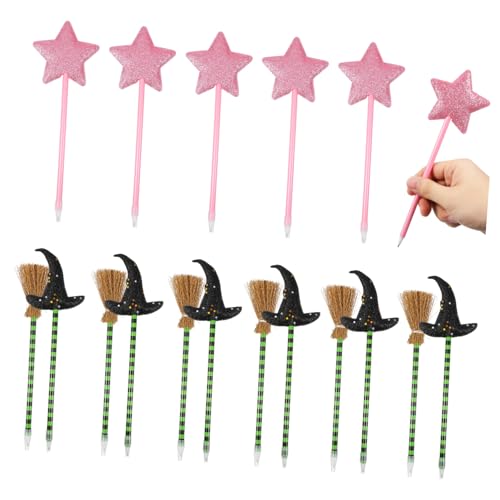 CORHAD 18 . Teiliges Lustige Kugelschreiber mit Hexenbesen Hexenhut Sternmotiv Festliche Halloween und Valentinstag Stifte für Partygeschenke Schulpreise und Kreative Schreibprojekte CORHAD 18 . Teiliges Lustige Kugelschreiber mit Hexenbesen Hexenhut Sternmotiv Festliche Halloween und Valentinstag Stifte für Partygeschenke Schulpreise und Kreative Schreibprojekte von CORHAD