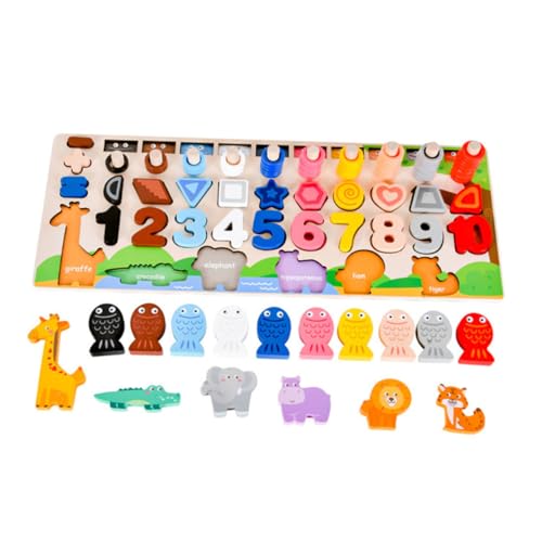 CORHAD 1Satz Holzblock Puzzle für Zahlenspiel Form Matching Montessori Lernspielzeug Kreativität und Feinmotorik CORHAD 1Satz Holzblock Puzzle für Zahlenspiel Form Matching Montessori Lernspielzeug Kreativität und Feinmotorik von CORHAD