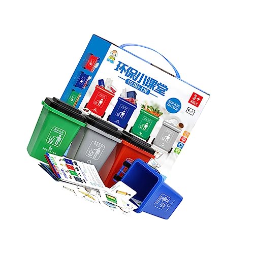 CORHAD 1Satz Lernspielzeug Mülltonnen Mit Karten Zur Mülltrennung Kreatives Kognitives Für Jungen Und Fördert Gesunde Gewohnheiten Und Spielerisches Lernen von CORHAD