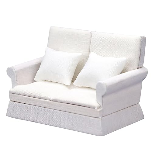 CORHAD 1Satz Miniatur Sofa Möbelset für Puppenhaus Weißes Sofa Modell für Wohnzimmer Realistische Möbel für DIY Miniaturhausgestaltung von CORHAD