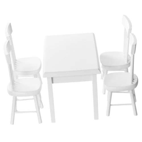 CORHAD 1Satz Miniatur Tisch Set mit Stühlen für Puppenhaus Maßstab Holz Möbelmodell für DIY Dekoration Zubehör für Kinderzimmer und Puppenhaus Esszimmer CORHAD 1Satz Miniatur Tisch Set mit Stühlen für Puppenhaus Maßstab Holz Möbelmodell für DIY Dekoration Zubehör für Kinderzimmer und Puppenhaus Esszimmer von CORHAD