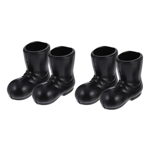 CORHAD 2 Paare Mini Nikolausstiefel aus Robustem Kunststoff Realistisch Gestaltete Weihnachtsdeko für Puppenhaus Detailreiche Miniatur Schuhe Glatte Kanten Langlebig für Wohnzimmer von CORHAD