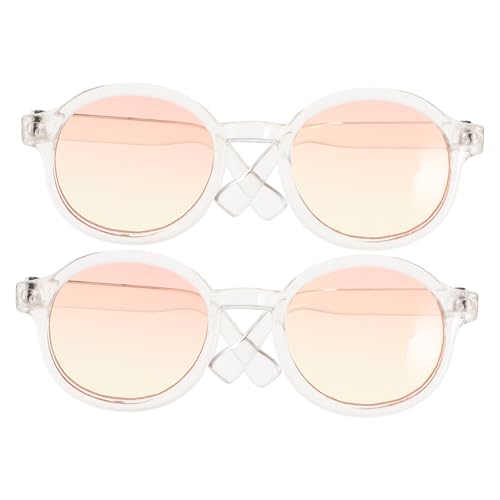 CORHAD 2 Paare Mini Sonnenbrillen für Puppen Modische DIY Puppenbrillen als Foto Requisiten Leichte und Tragbare Puppenaccessoires zum Verkleiden und Basteln von CORHAD