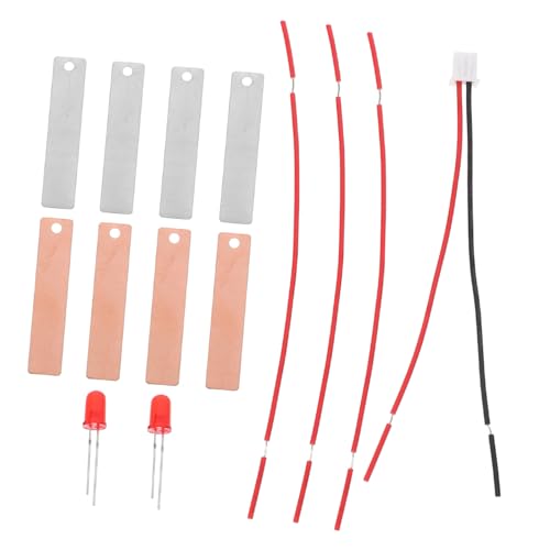 CORHAD 2 Sätze DIY Fruchtbatterie Experimentierset Kupferplatten für Physikunterricht LED Leuchte Obst Kartoffel Zitrone Batterie Wissenschaftliches Lernspielzeug für Familien von CORHAD