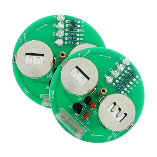 CORHAD 2 Sätze Elektronisches Gyroskop Löten Bausatz DIY Kit mit LED Tragbar Leicht für Löten Übung und Technische Bastler Geeignet für Elektronik DIY von CORHAD