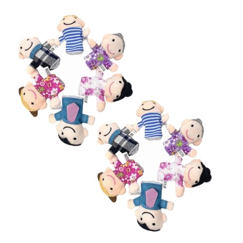 CORHAD 2 Sätze Fingerpuppen Familie Mini Handpuppen für Frühe Kindergarten Großeltern Eltern Schwester Interaktives Lernspielzeug von CORHAD