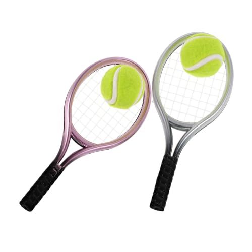 CORHAD 2 Sätze Miniatur Tennisracket Set mit Bällen Realistisches Tragbares Tennisspielzeug für Puppenhaus Sport Zubehör Kompakt und Leicht für Reise und Outdoor Spiel CORHAD 2 Sätze Miniatur Tennisracket Set mit Bällen Realistisches Tragbares Tennisspielzeug für Puppenhaus Sport Zubehör Kompakt und Leicht für Reise und Outdoor Spiel von CORHAD