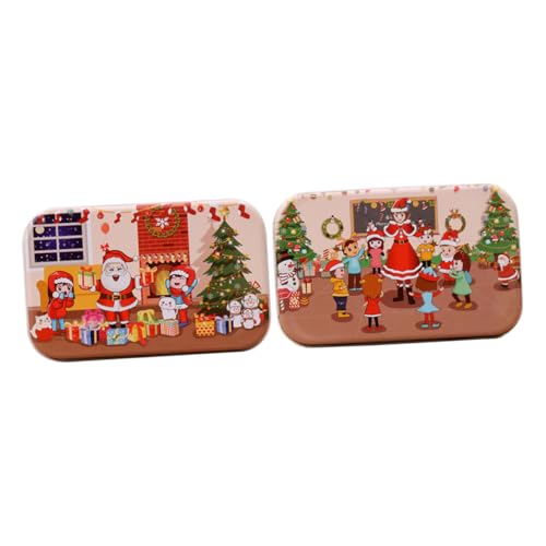 CORHAD 2 Sätze Teiliges Weihnachts-holzpuzzle Pädagogisches DIY Intelligenzspielzeug aus Holz Fördert Kognitive Fähigkeiten und Logisches Denken bei Kindern Sicher und Langlebig von CORHAD