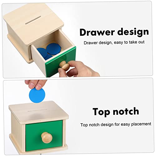 CORHAD 2 Satz Holzspielzeug mit Münzbox und Geometrischen Puzzles Montessori Lernspielzeug für Kleinkinder Ab Monaten Fördert Feinmotorik Farb und Formerkennung Handgefertigt aus von CORHAD