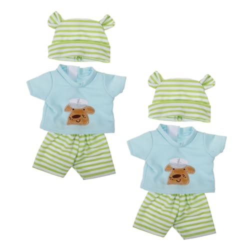 CORHAD 2 Satz Puppenkleidung aus Baumwolle mit Hose Shirt und Mütze Leichte Winter-Outfits für Puppen zum Anziehen und Rollenspiel für Unterwegs und Spielspaß von CORHAD
