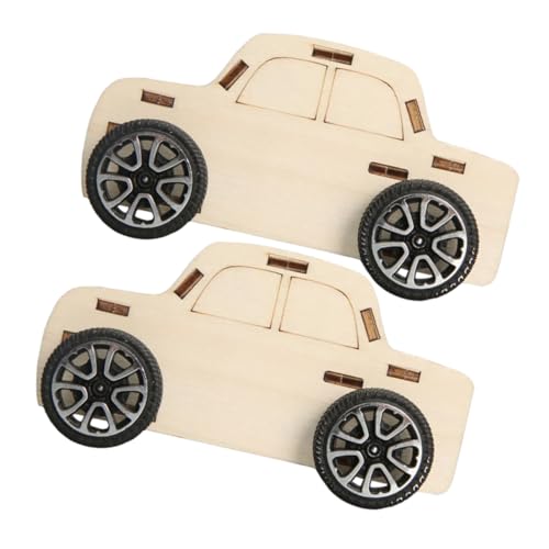 CORHAD 2 Stück DIY Holz Auto Modell Bausatz zum Zusammenbauen Pädagogisch Fördernd Glatte Oberfläche Originelles Fahrzeug Bastelset für Jungen und Mädchen Dekoratives Lernspielzeug von CORHAD