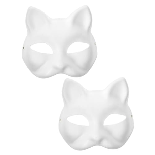 CORHAD 2 Stück DIY Weiße Katzenpapier Masken Unbemalt zum Bemalen und Basteln für Karneval Halloween Party Bühnenauftritte und Schulfeiern Leichte Blanko Halbmasken für Kreative CORHAD 2 Stück DIY Weiße Katzenpapier Masken Unbemalt zum Bemalen und Basteln für Karneval Halloween Party Bühnenauftritte und Schulfeiern Leichte Blanko Halbmasken für Kreative von CORHAD