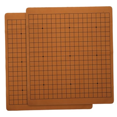 CORHAD 2 Stück Doppelseitiges Faltbares Go-Schachbrett aus Weichem Pu-Leder Stabiles Praktisches Gobang Spielbrett mit Klarer Linienprägung Reisespiel für Go Schachspieler von CORHAD