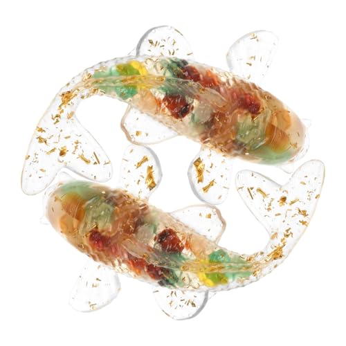 CORHAD 2 Stück Kristall Koi Fisch Figuren Handgefertigt Robustes Glasdekor mit Bunten Achatsteinen und Goldfolie Tischdekoration Aquarium Ornament CORHAD 2 Stück Kristall Koi Fisch Figuren Handgefertigt Robustes Glasdekor mit Bunten Achatsteinen und Goldfolie Tischdekoration Aquarium Ornament von CORHAD