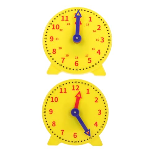 CORHAD 2 Stück Lehrmodell Uhr Teilig Kunststoff Lernuhr Stunden Anzeige für Grundschule Uhrzeit Lernen Unterrichtswerkzeug von CORHAD