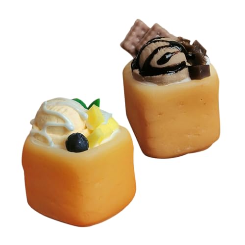 CORHAD 2 Stück Mini Dessert Lebensmittel Eiscreme Puppenhaus Küche Kochgeschirr Spielset Party Dekorationen Puppenhaus Gebäck Künstliche Dessert Dekorationen von CORHAD