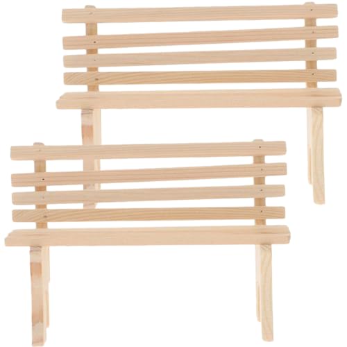 CORHAD 2 Stück Miniatur Holzstuhl Puppenhaus Möbel Mikro Landschaft Dekoration Geschenkidee für DIY Garten Accessoire Kreative Deko CORHAD 2 Stück Miniatur Holzstuhl Puppenhaus Möbel Mikro Landschaft Dekoration Geschenkidee für DIY Garten Accessoire Kreative Deko von CORHAD