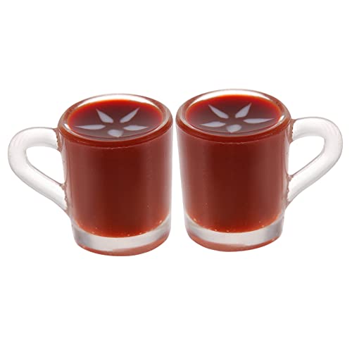 CORHAD 2 Stück Miniatur Kaffeetassen Teilig Detailgetreue Puppenhaus Deko Robustes Design für Rollenspiel und DIY Miniatur Haus Zubehör Passend für Küche Wohnzimmer und Bar von CORHAD