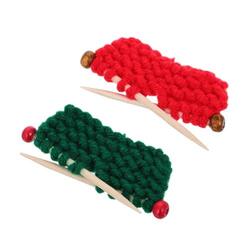 CORHAD 2 Stück Miniatur-puppenhaus-zubehör, Kleine Beanie-mützen, Weiches Garn Zum Häkeln, Handgefertigte Strickpuppe, Niedliche Häkelpuppen-Desktop-Dekorationen von CORHAD