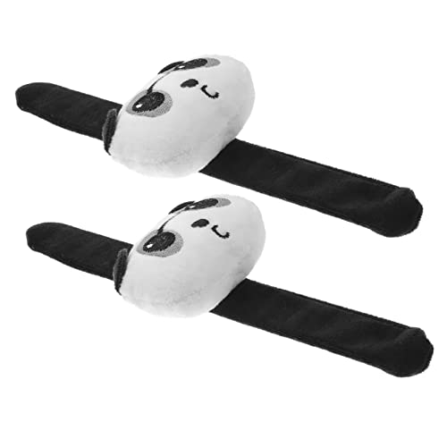 CORHAD 2 Stück Panda Slap Armband Plüsch Tierkopf Wrist Toy Party Favor Kuscheliges Zubehör für Mädchen und Erwachsene Vielseitig Tragbar Sicher und Leicht von CORHAD
