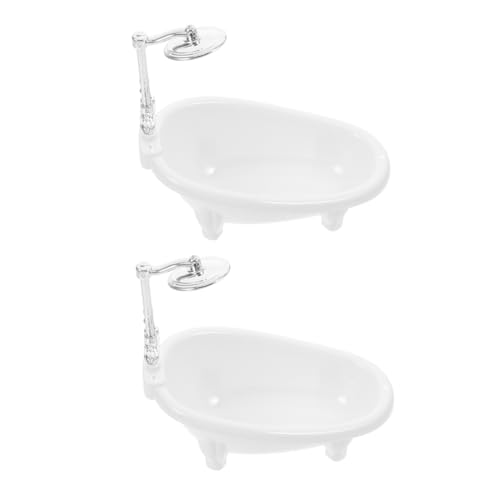 CORHAD 2pcs Miniatur Badewanne Mini Puppenhaus Badezimmer Realistische Spielen Spielzeug Für Kinder von CORHAD