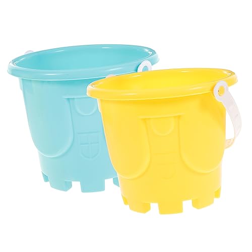 CORHAD 2 Stück Teiliges Mini Sandspielzeug Eimer aus Kunststoff für Bunte Strand und Sandkasten Eimer Kindgerechtes Sicheres Material für Outdoor Spiel und Eltern Junge von CORHAD