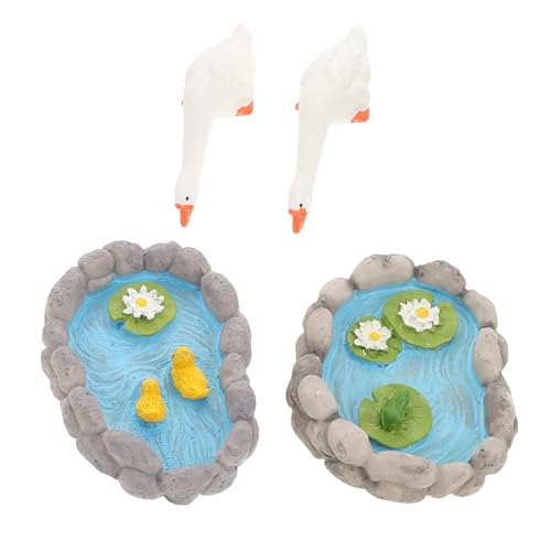 CORHAD 2 Stück Teiliges Miniatur Figur Wetterfeste Teichdekoration mit Frosch und Lotus Detailreiche Gartenfigur für Innen und Außen als Teich und Gartenschmuck CORHAD 2 Stück Teiliges Miniatur Figur Wetterfeste Teichdekoration mit Frosch und Lotus Detailreiche Gartenfigur für Innen und Außen als Teich und Gartenschmuck von CORHAD