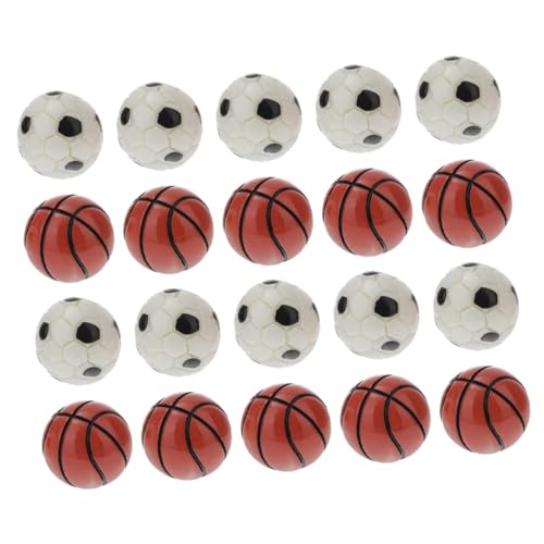 CORHAD 20 Stück Fußball Basketball Modell Fußball Ornamente Mini Sportball Requisiten Mikro Landschaftsbau Mini Basketbälle Mini Fußbälle Puppenhaus Mini Fußball Lebensechter von CORHAD