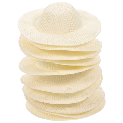 CORHAD 20 Stück Teiliges Miniatur Strohhut Gewebte Kleine Puppenhüte aus Natürliche DIY Handwerksmützen Hautfreundlich Langlebig Geeignet für Puppenhaus und Miniaturszenen von CORHAD