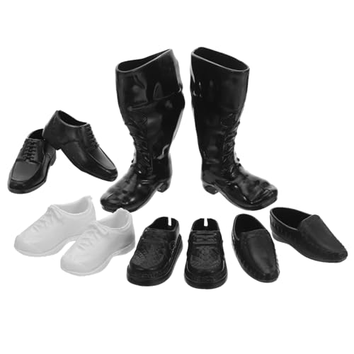 CORHAD 25 Paare Mini Schuhe für Puppen Maßstab Plastik Herrenschuhe Stylische Abnehmbare Mini Stiefel für Puppenhaus Deko DIY Basteln und Rollenspiele von CORHAD
